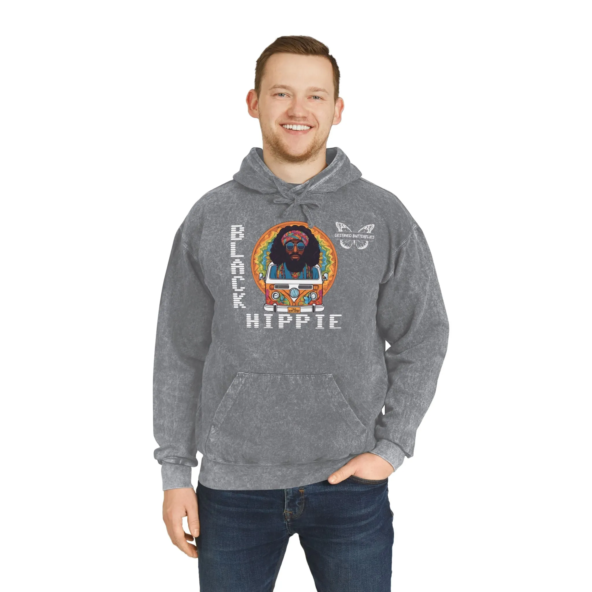 Black Hippie Mineral Wash Hoodie – Retro Van Life