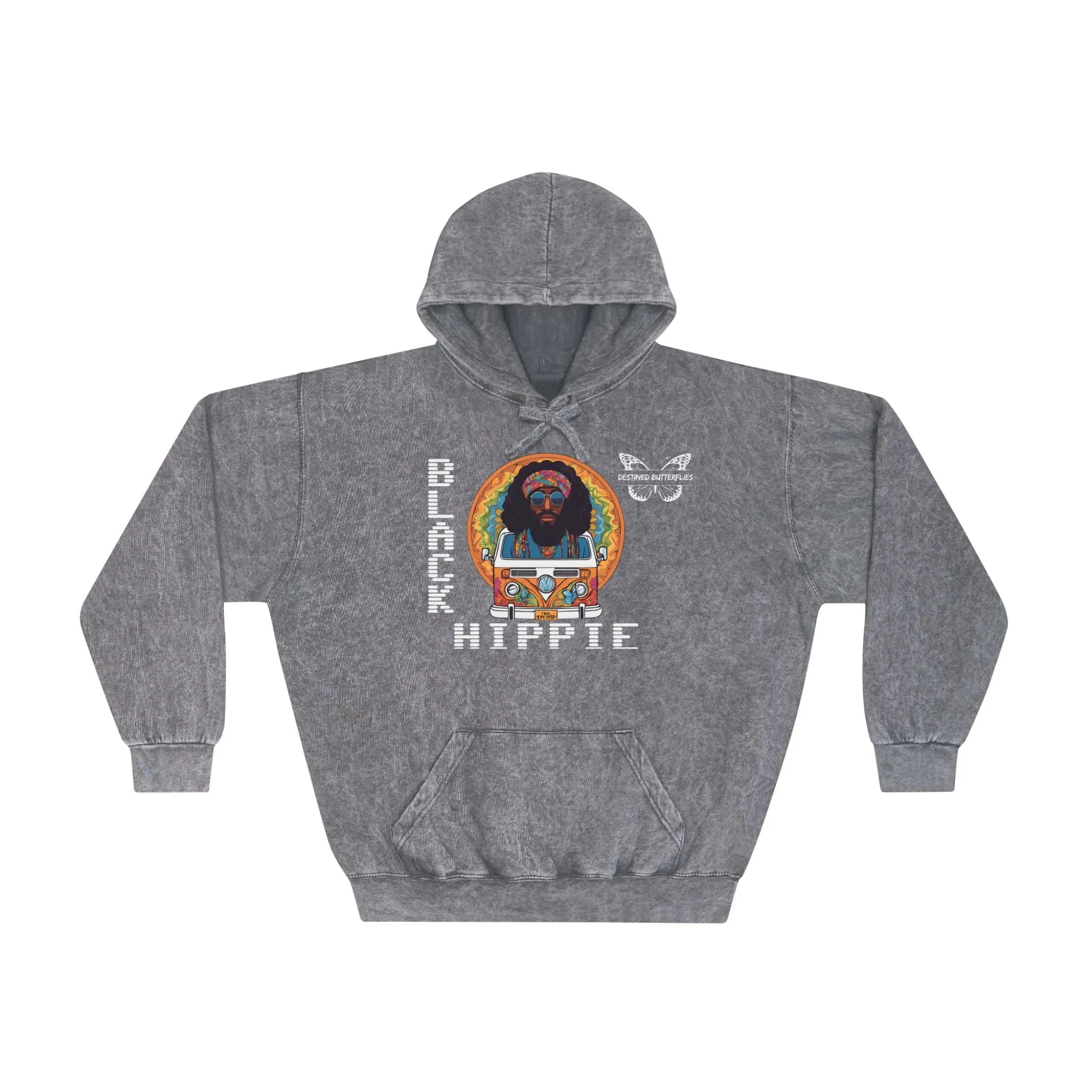 Black Hippie Mineral Wash Hoodie – Retro Van Life