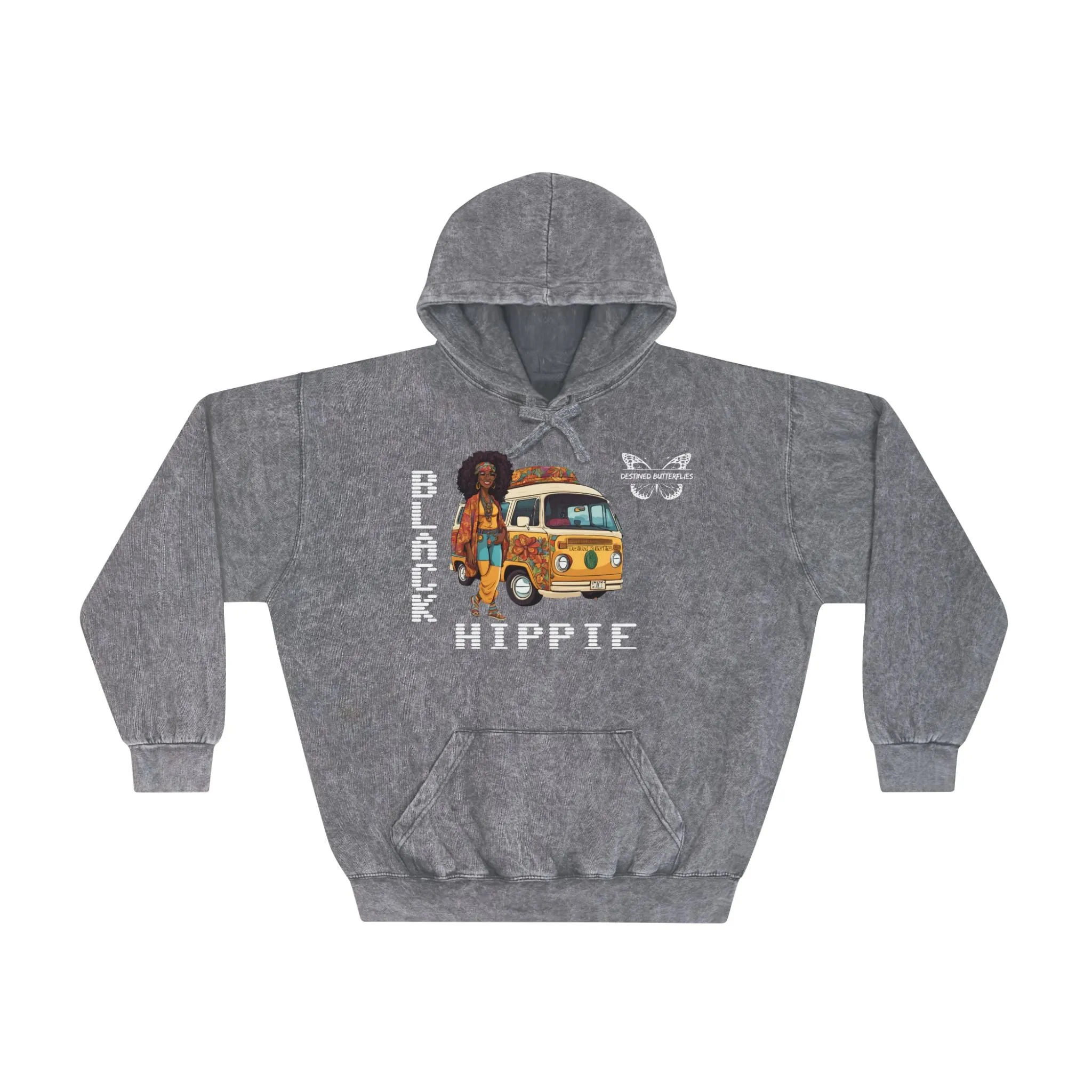 Black Hippie Mineral Wash Hoodie - Ride the Vibe