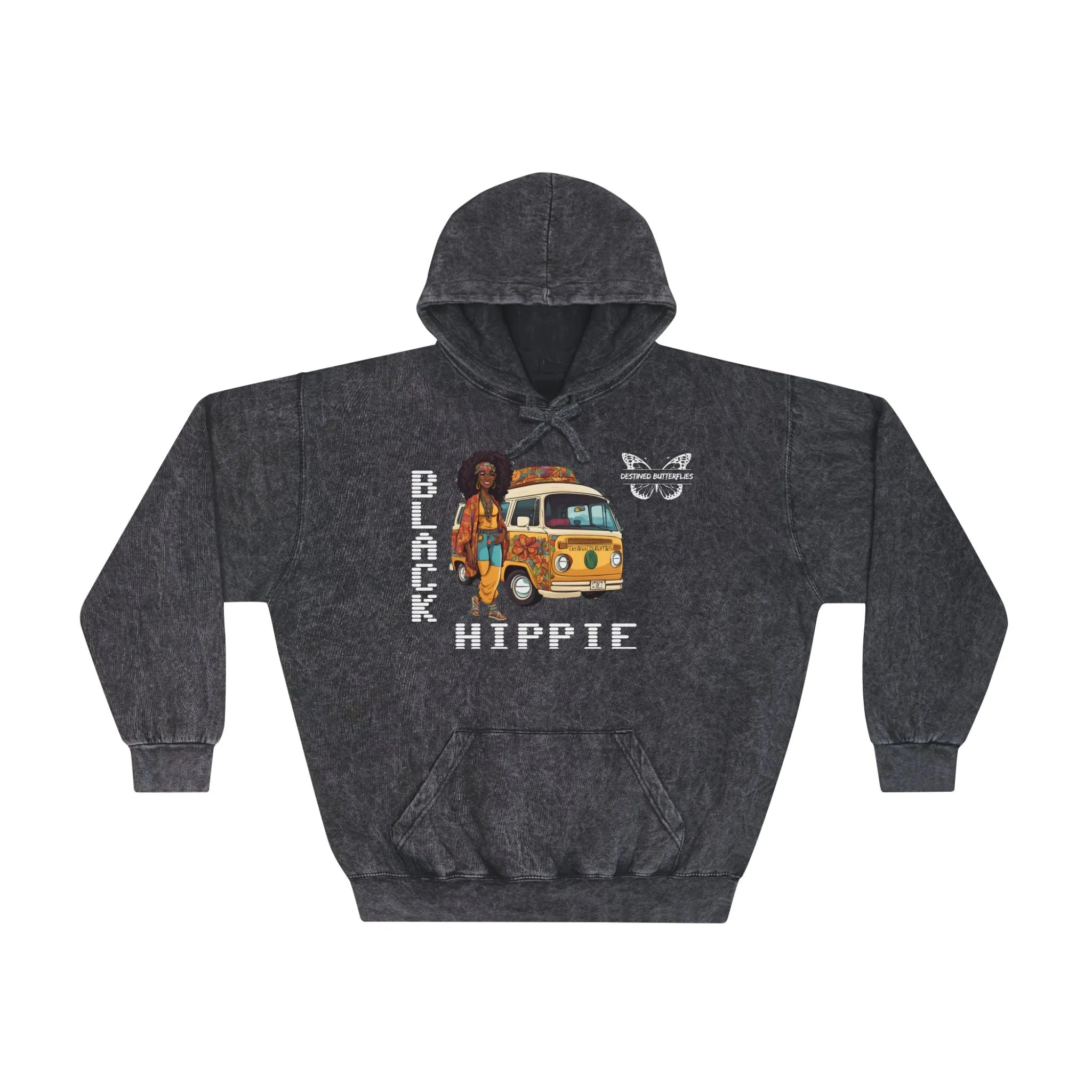 Black Hippie Mineral Wash Hoodie - Ride the Vibe