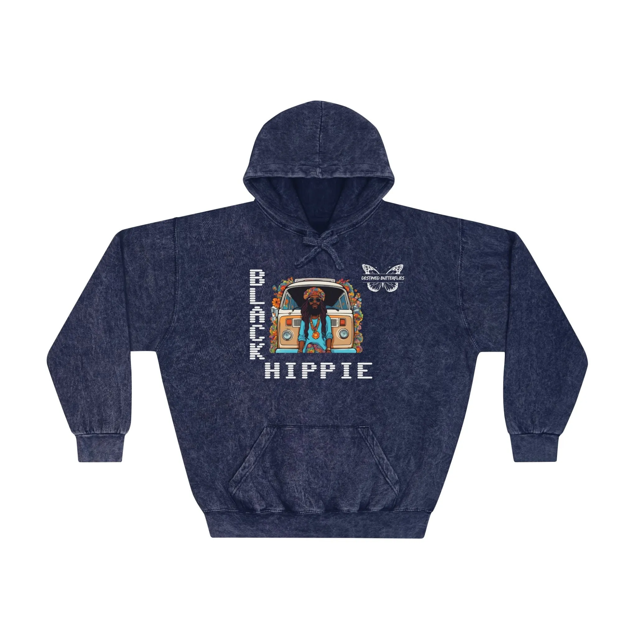 Black Hippie Mineral Wash Hoodie - Soulful Road