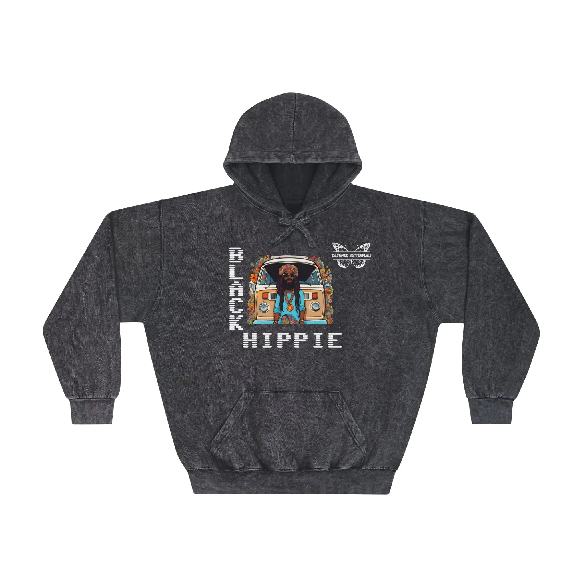 Black Hippie Mineral Wash Hoodie - Soulful Road