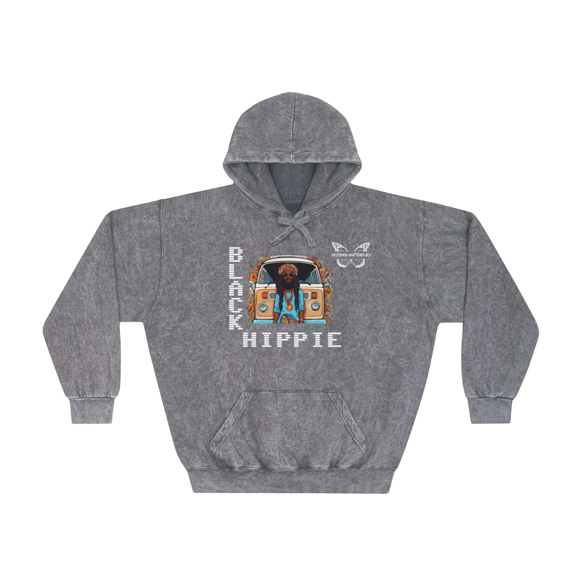 Black Hippie Mineral Wash Hoodie - Soulful Road