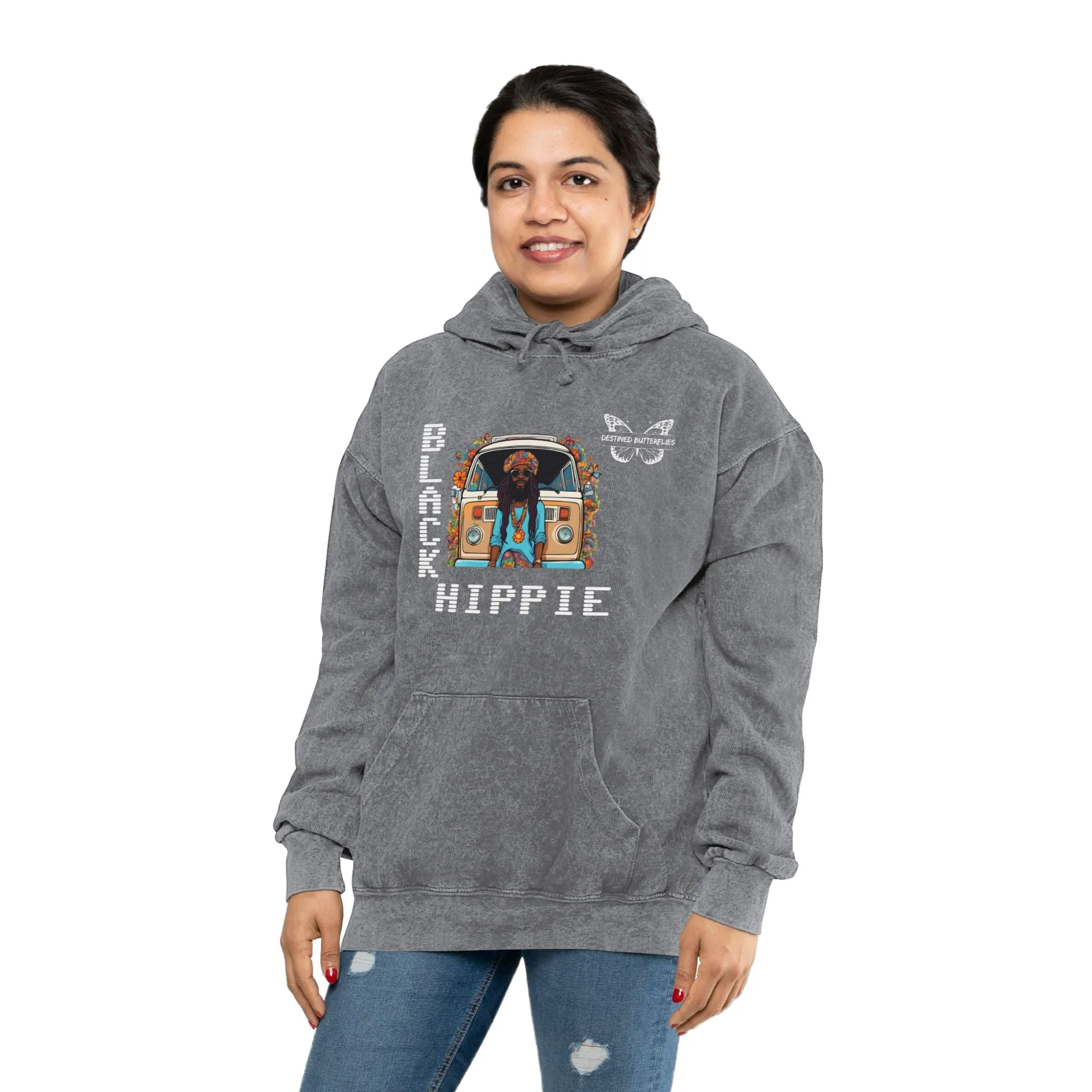 Black Hippie Mineral Wash Hoodie - Soulful Road