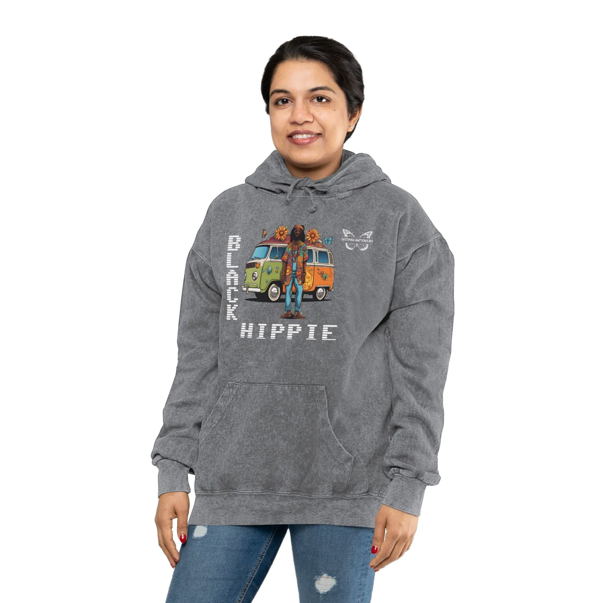 Black Hippie Mineral Wash Hoodie – Van Life Vibes