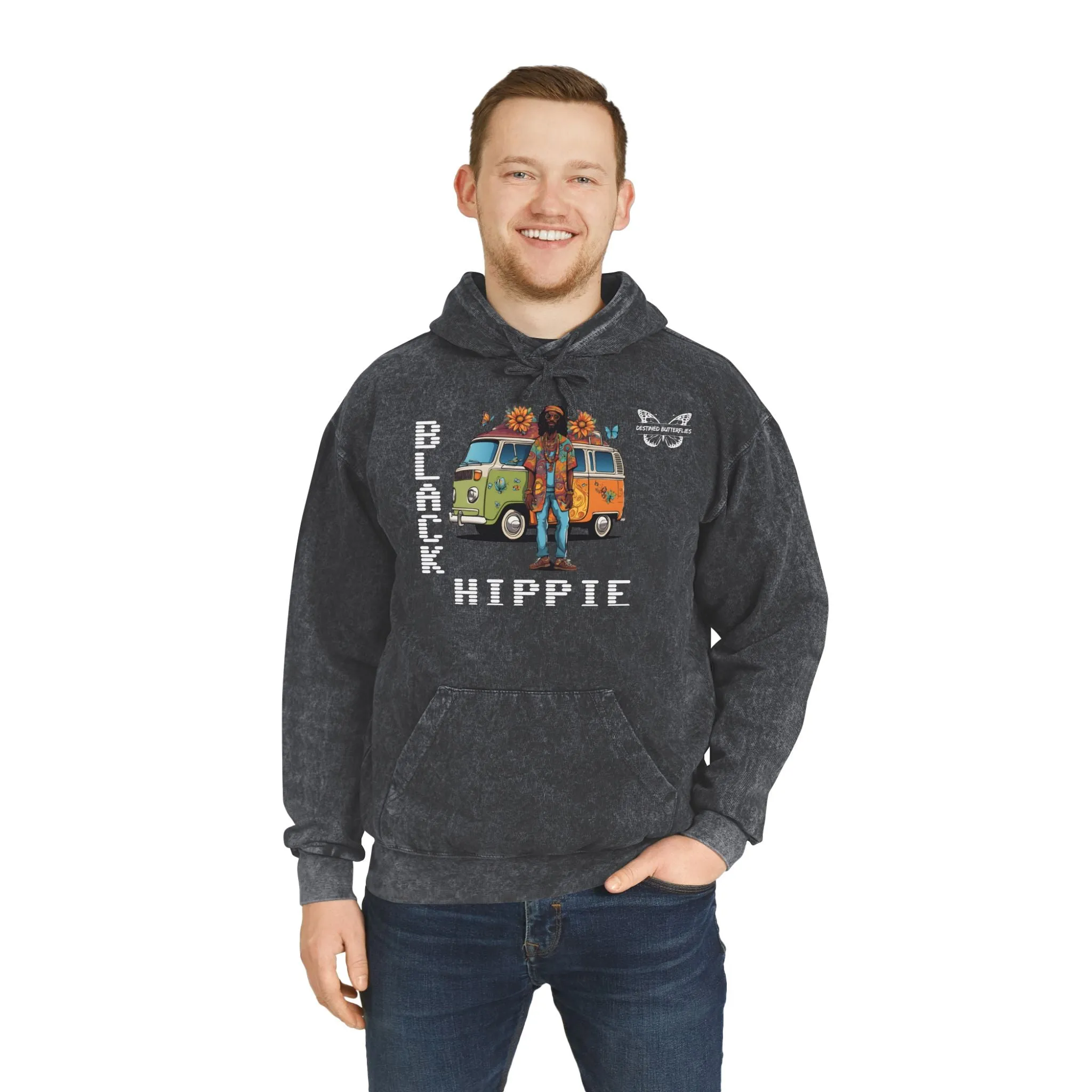 Black Hippie Mineral Wash Hoodie – Van Life Vibes