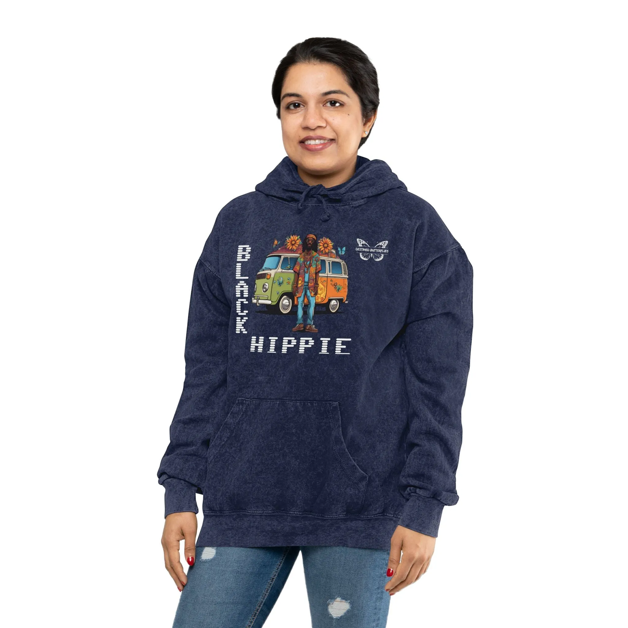 Black Hippie Mineral Wash Hoodie – Van Life Vibes