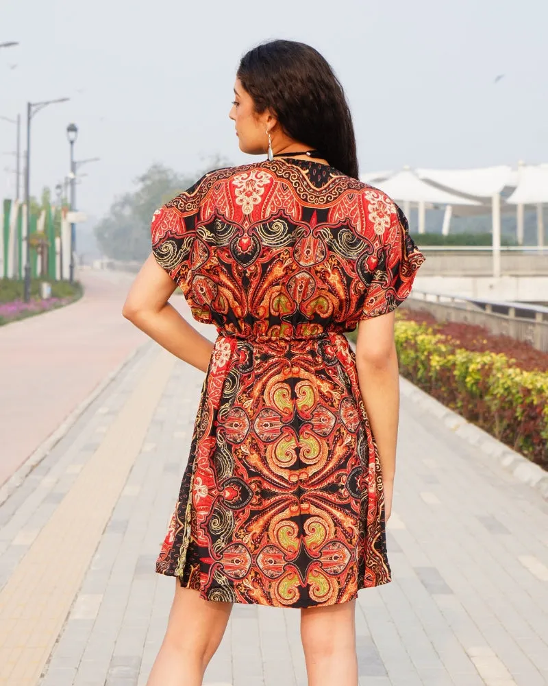 Black scarlet boho mini dress