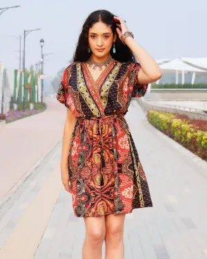Black scarlet boho mini dress