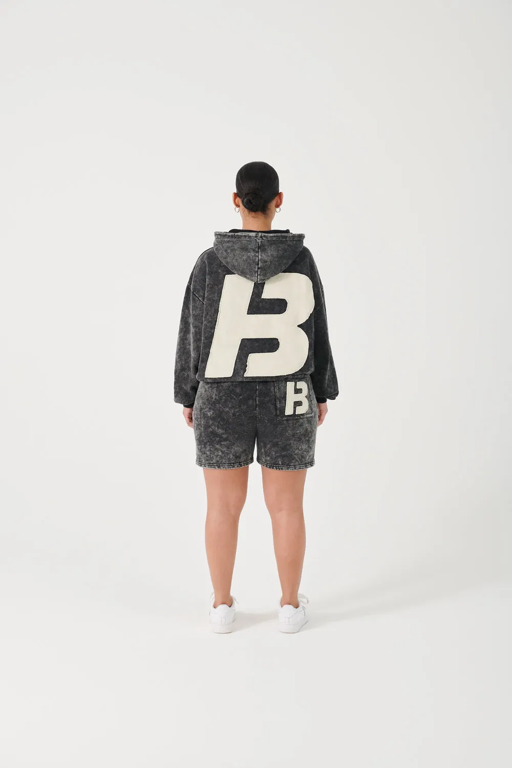 BLACK STONE WASHED HOODIE