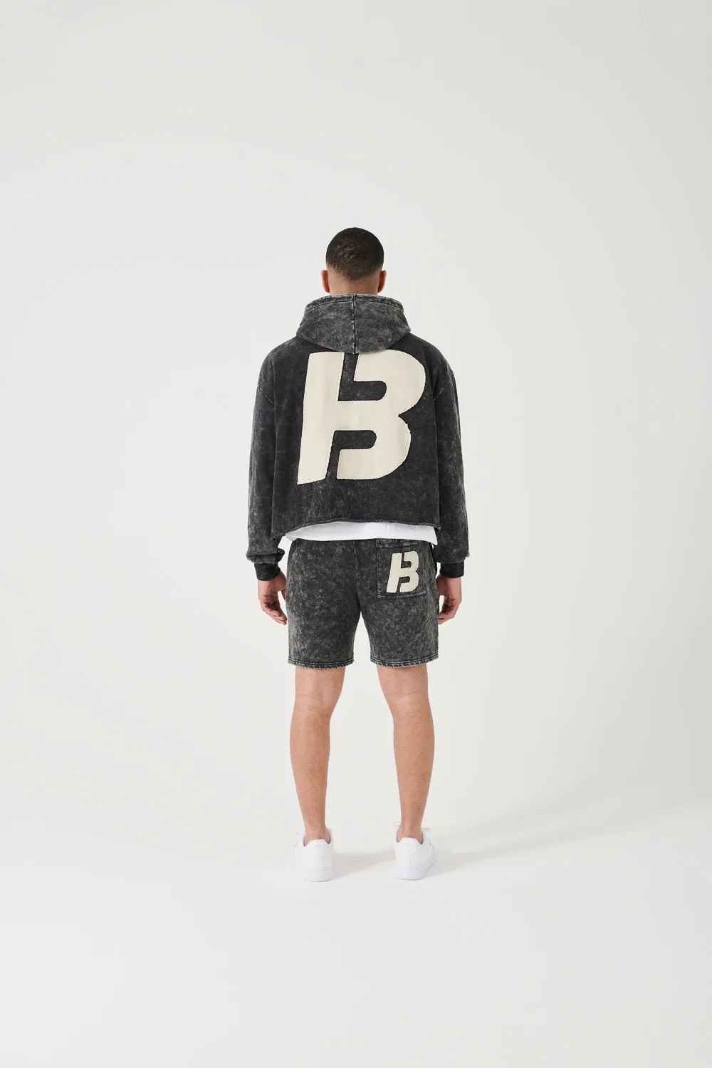 BLACK STONE WASHED HOODIE