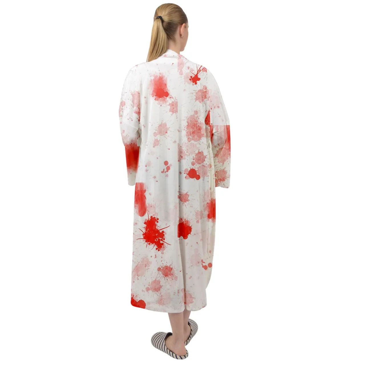 blood spatter Maxi Velour Kimono