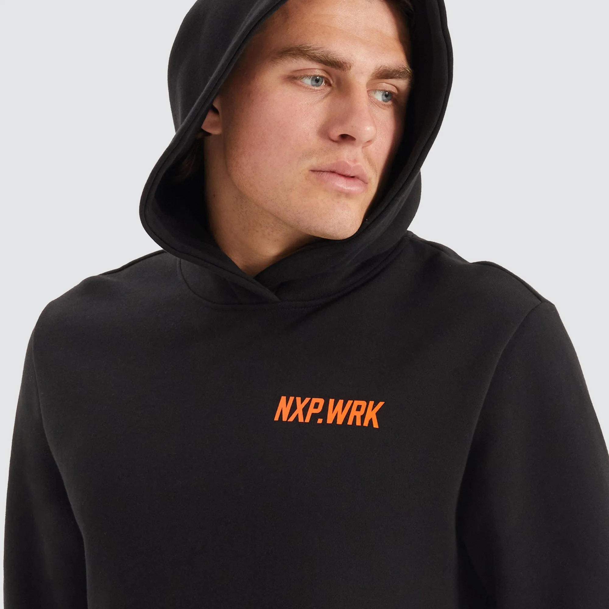Blueprint Dual Curved Hoodie Solid Black