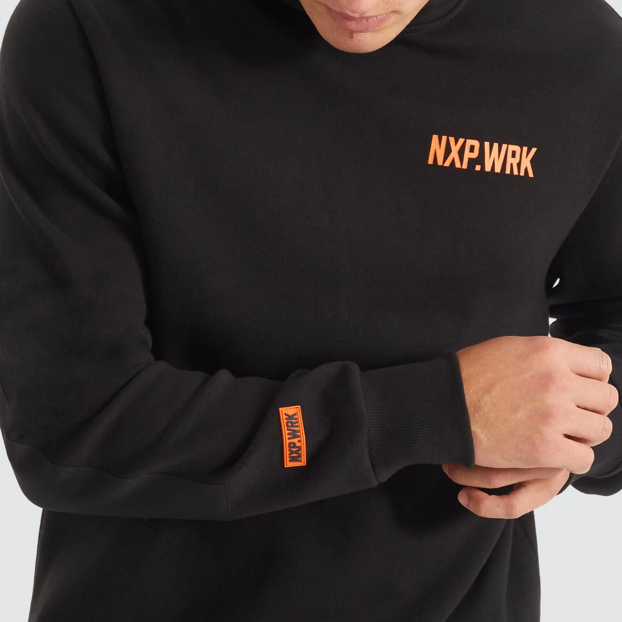 Blueprint Dual Curved Hoodie Solid Black