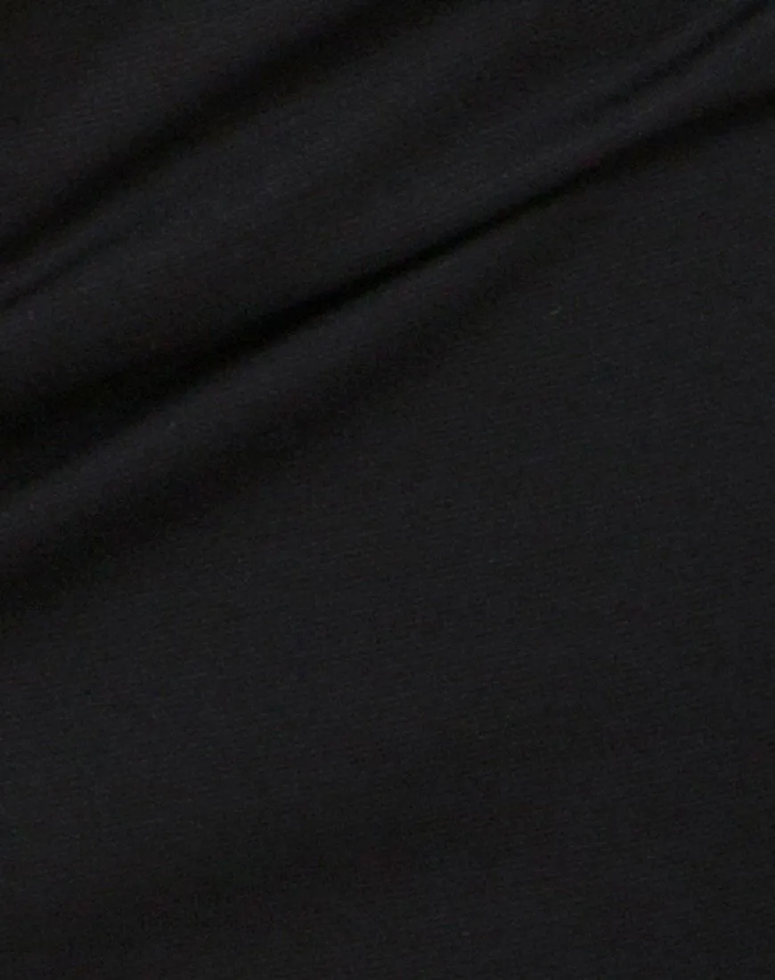 Bocha Crop Top in Black with Silver Chain