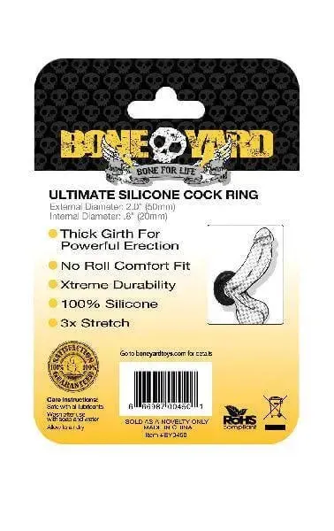 Boneyard Ultimate Silicone Cock Ring Black