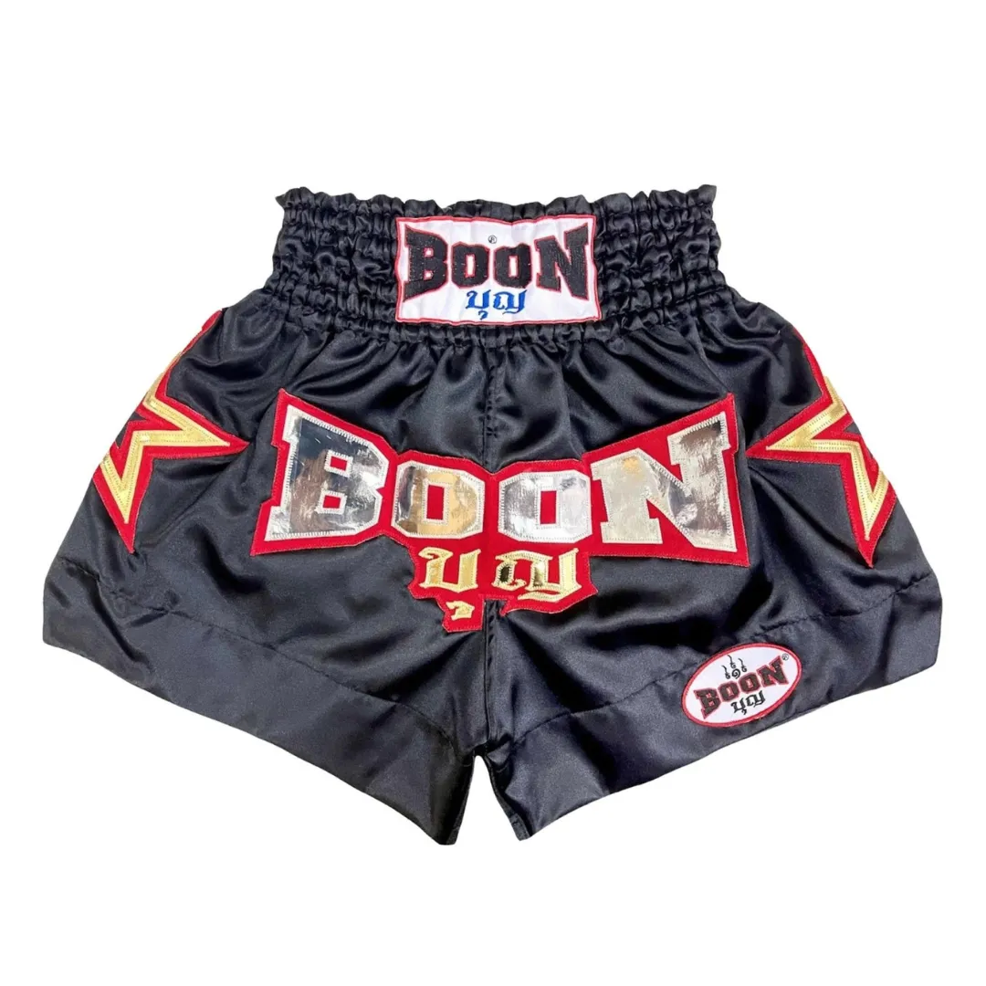 BOON MUAY THAI SHORTS - MT09 BLACK