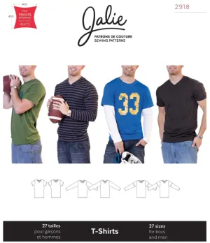 Boys' and Men's T-Shirts JALIE SEWING PATTERN 2918--- Jalie Patterns