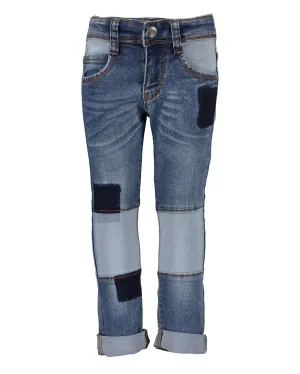 Boys Patchwork Slim Fit Jeans