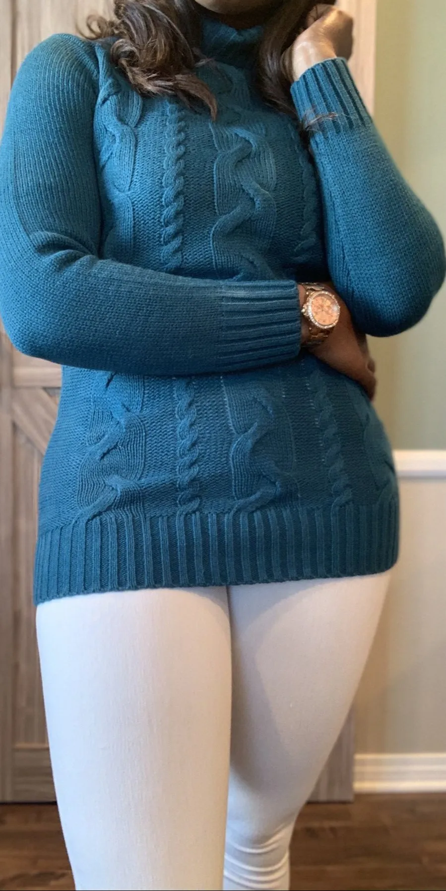 Braided Turtleneck Sweater