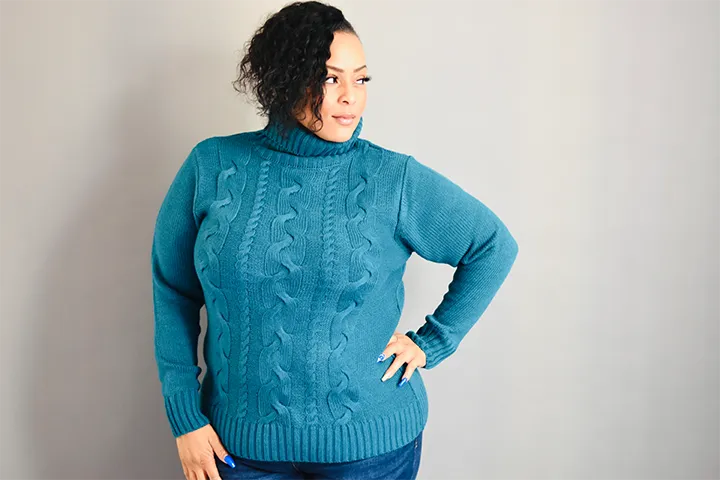Braided Turtleneck Sweater