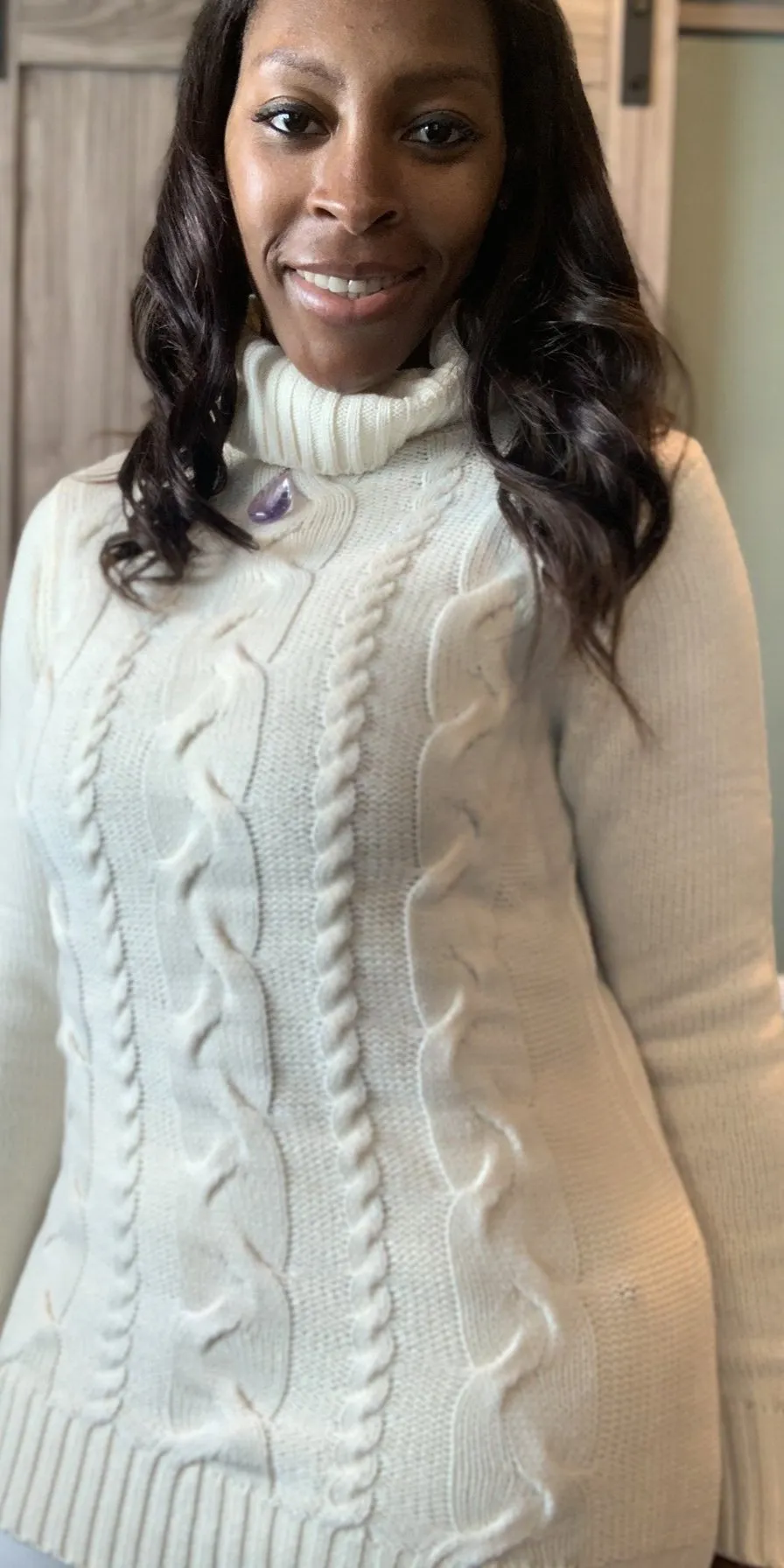 Braided Turtleneck Sweater