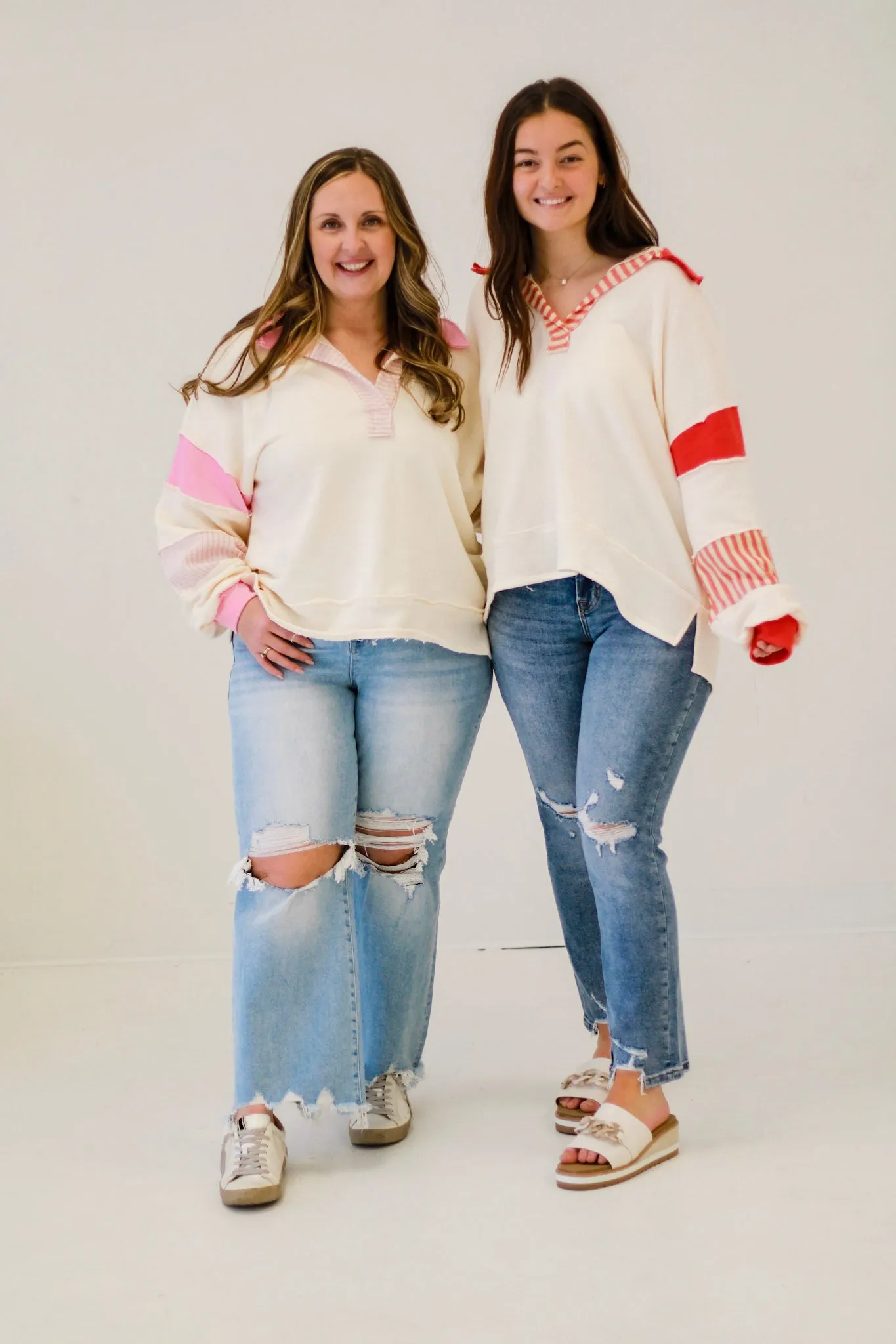 Bring Out the Best Buckletlist Pullover in Cream & Pink