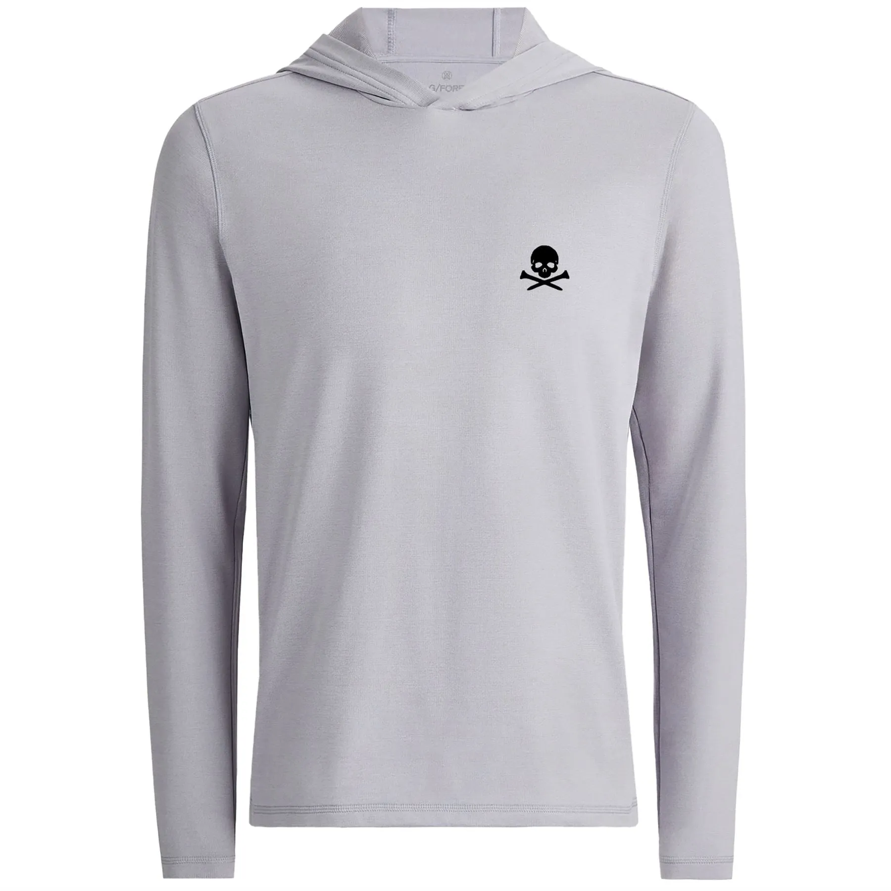 Brushed Back Tech Terry Logo Hoodie Light Heather Gray