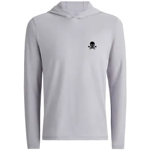 Brushed Back Tech Terry Logo Hoodie Light Heather Gray