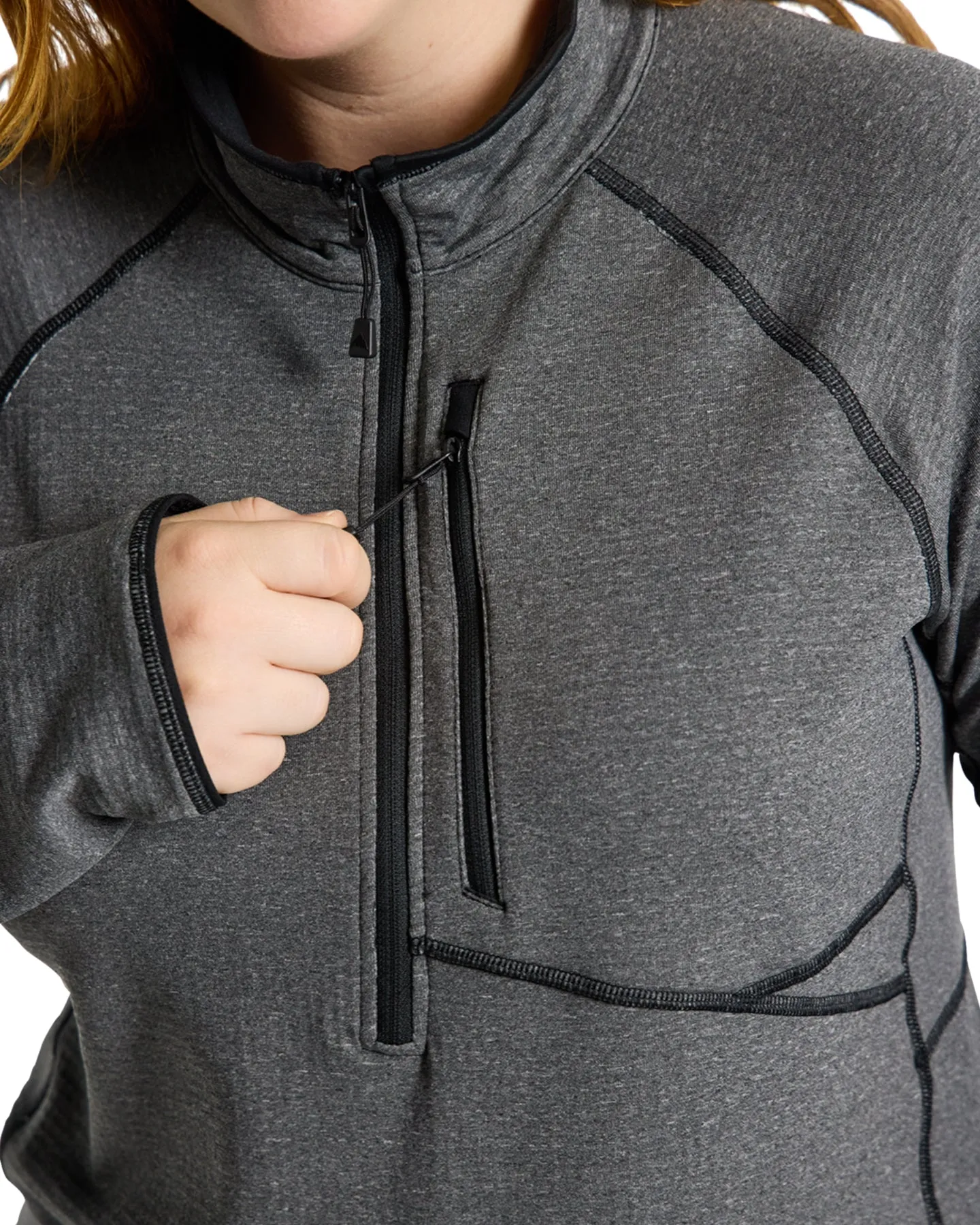Burton Women's Stockrun Grid Half-Zip Fleece - True Black
