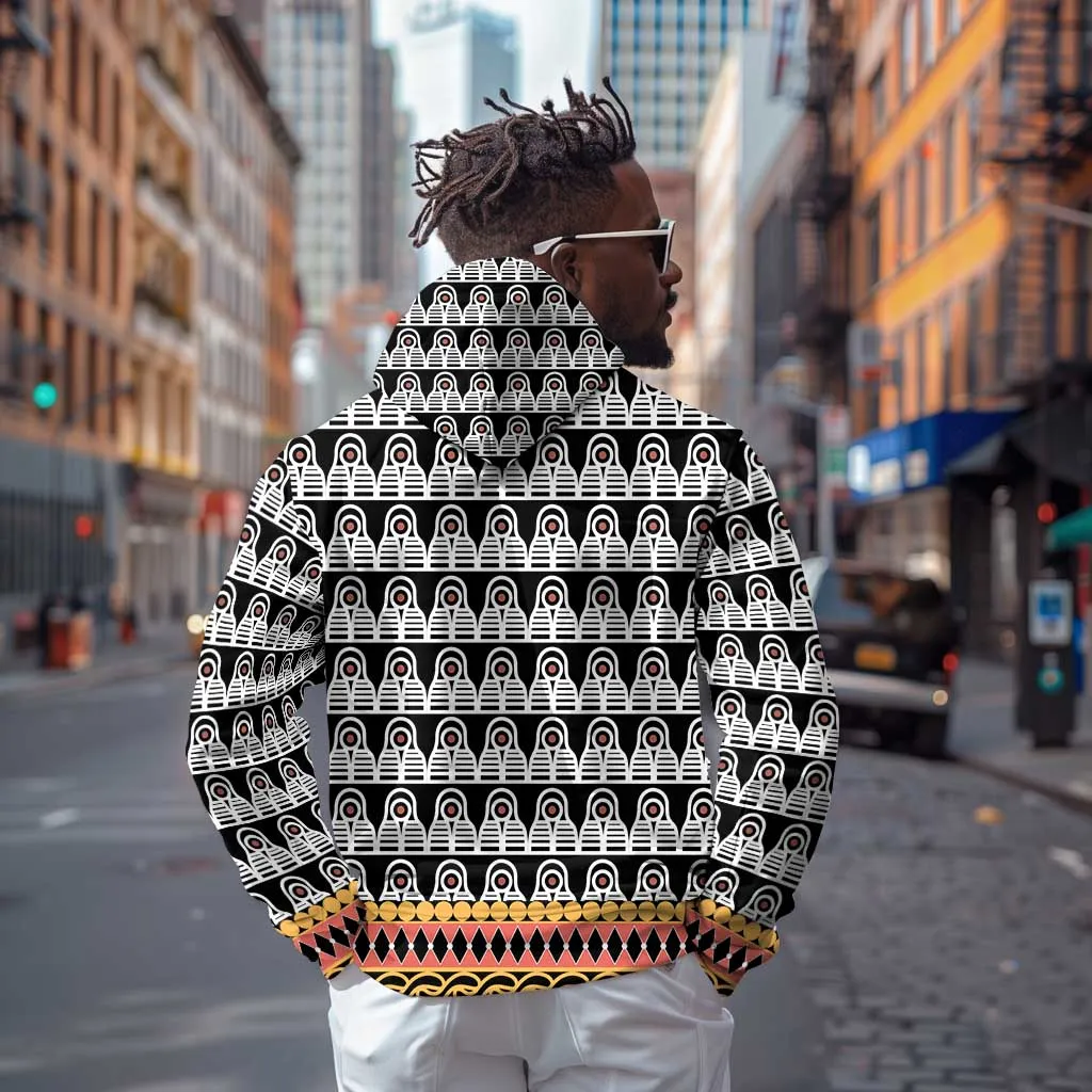 Cameroon Traditional Toghu Pattern Zip Hoodie LT15