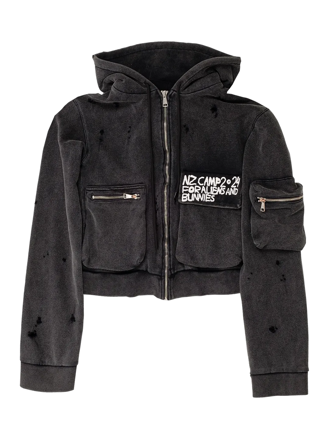 Camping Cropped Cargo Hoodie