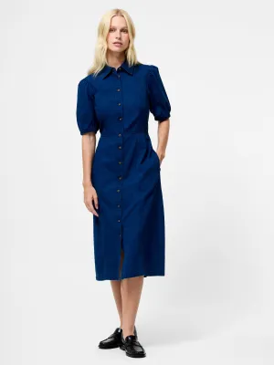 Chambray Button Through Shirt Dress