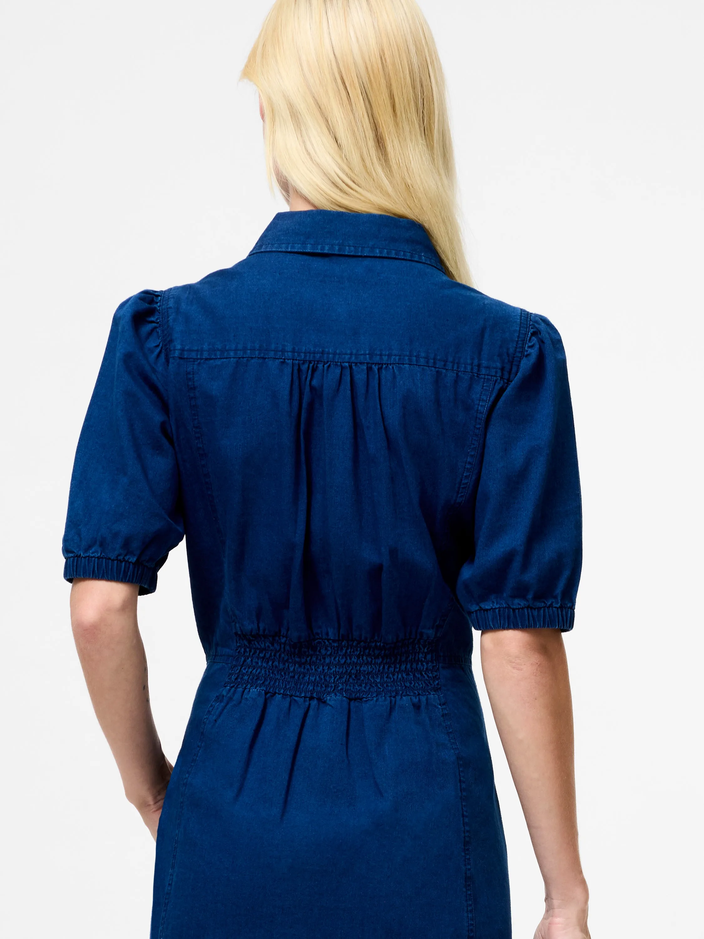 Chambray Button Through Shirt Dress