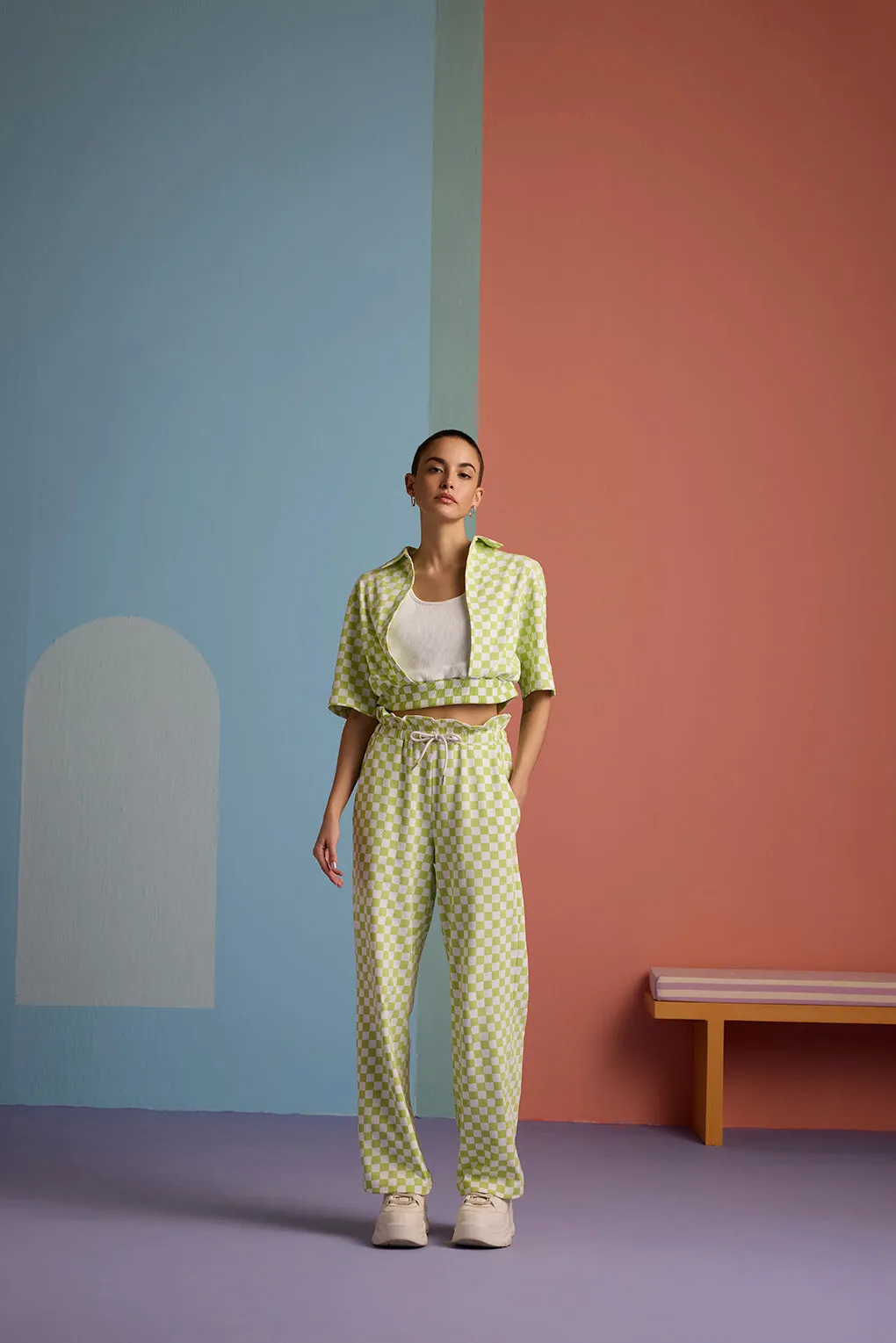 Checkmate Vibe Pant - Apple Green
