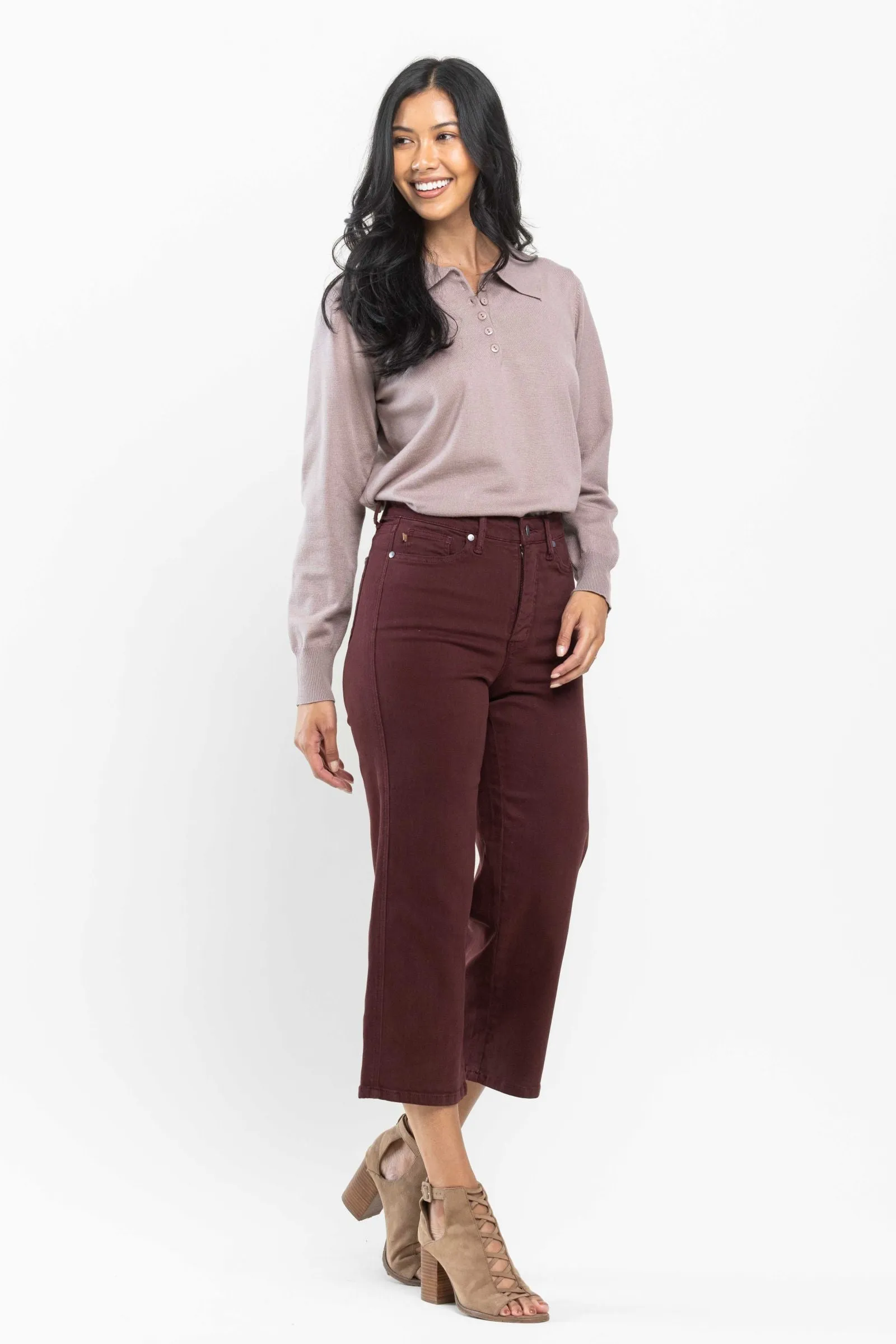 Chocolate Wide Crop Denim