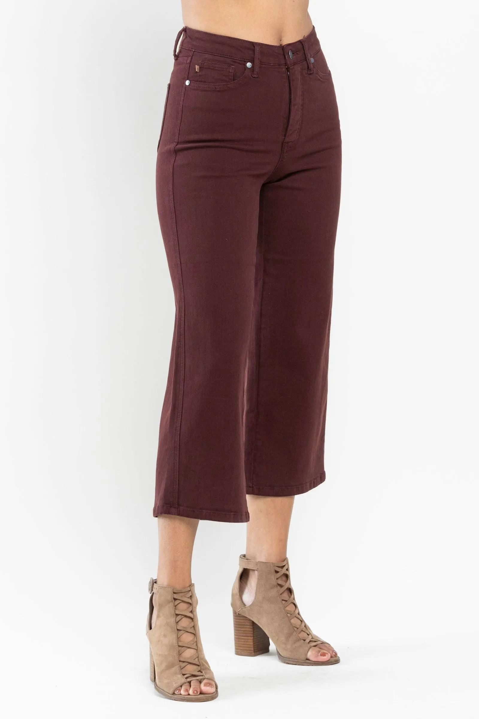 Chocolate Wide Crop Denim
