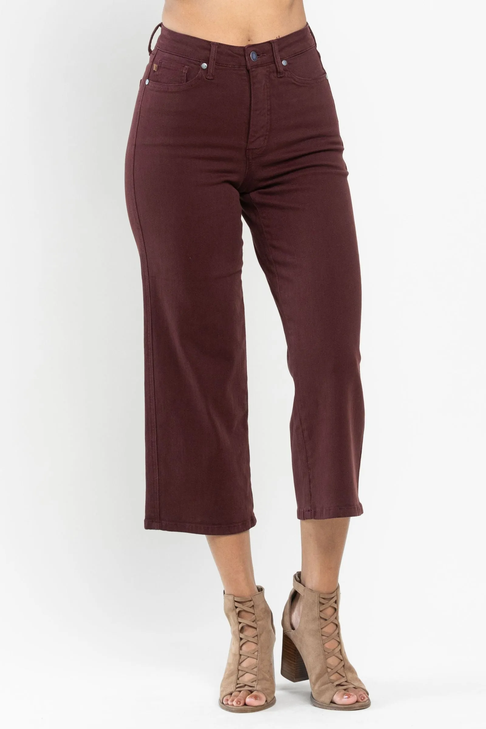 Chocolate Wide Crop Denim