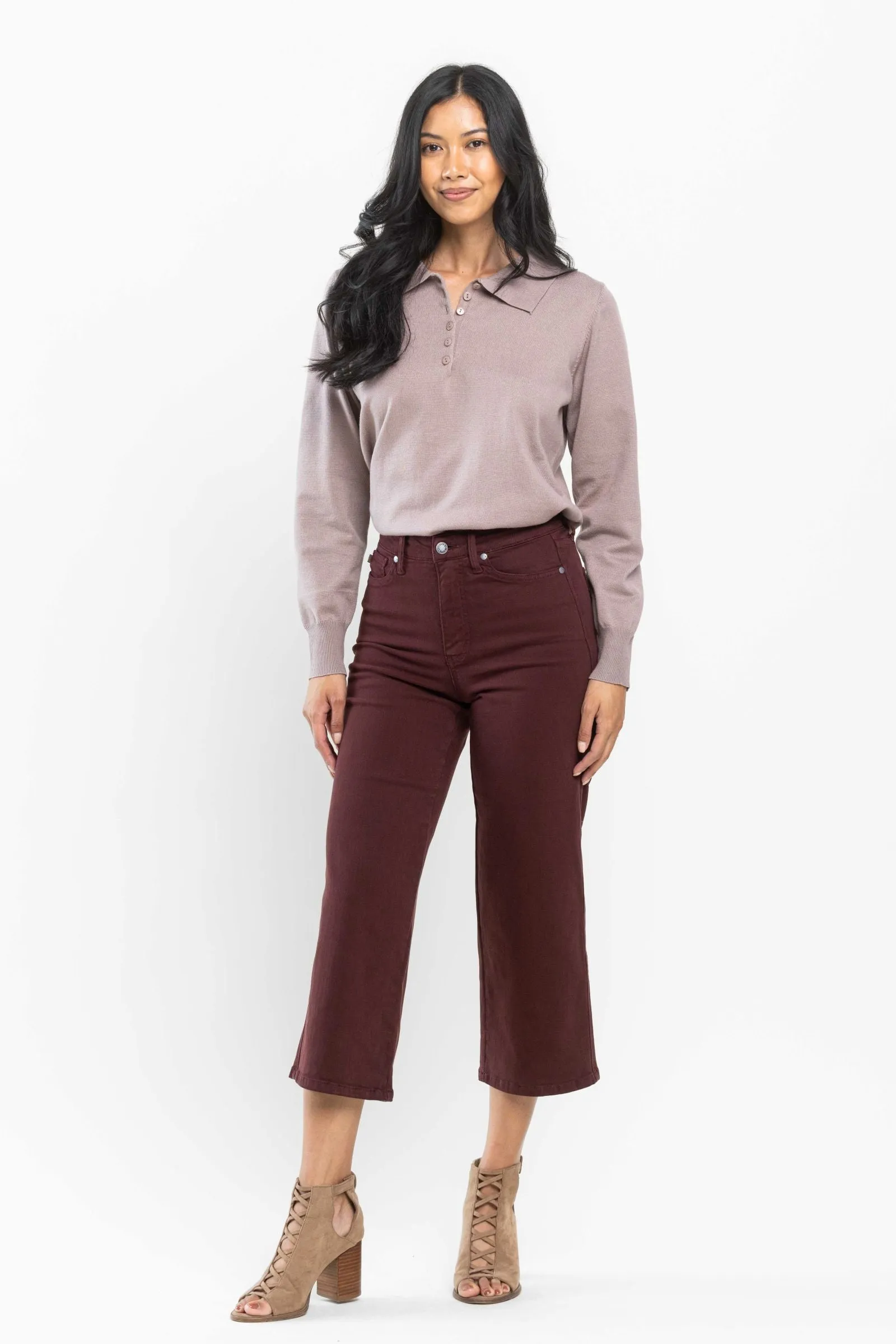 Chocolate Wide Crop Denim