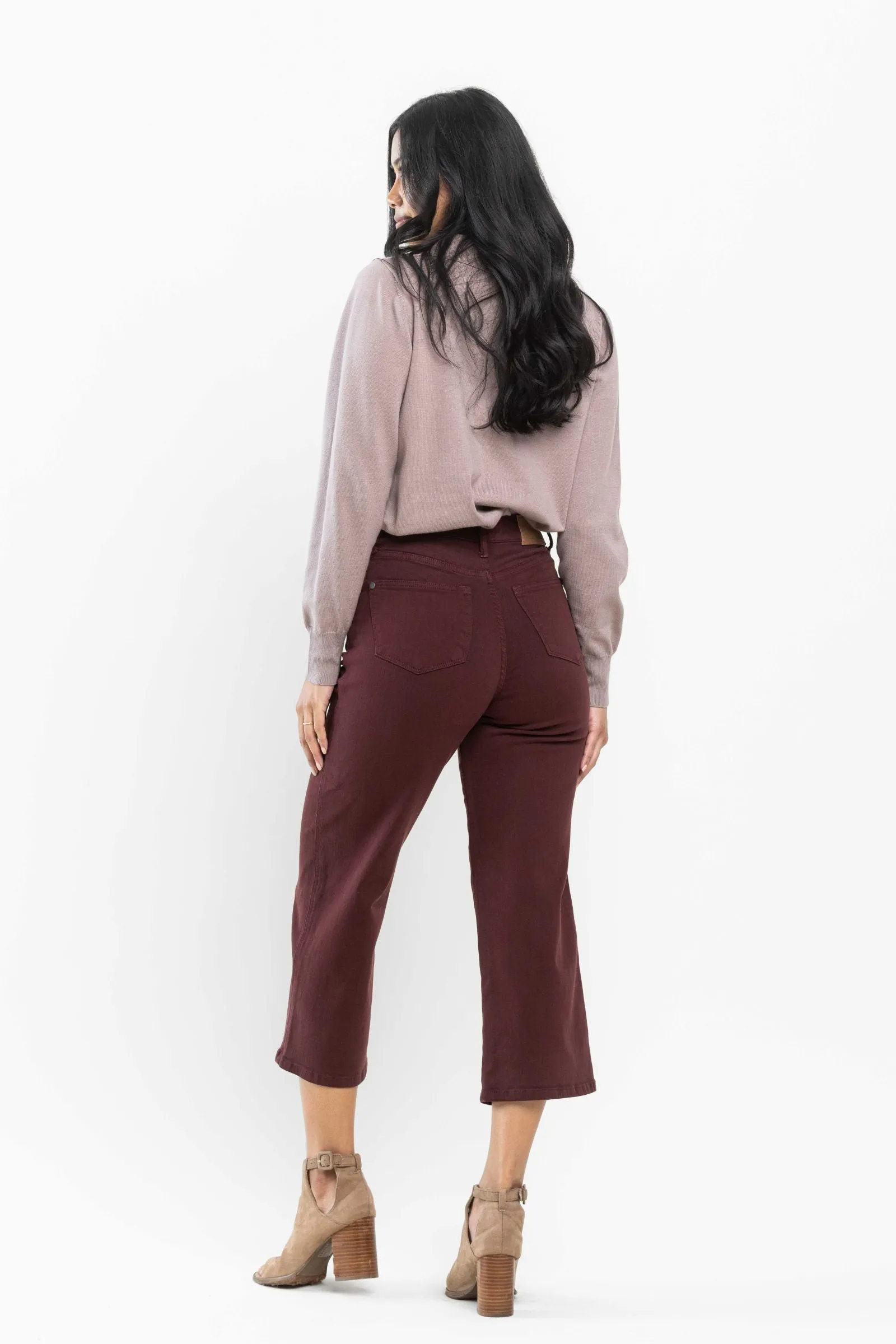 Chocolate Wide Crop Denim