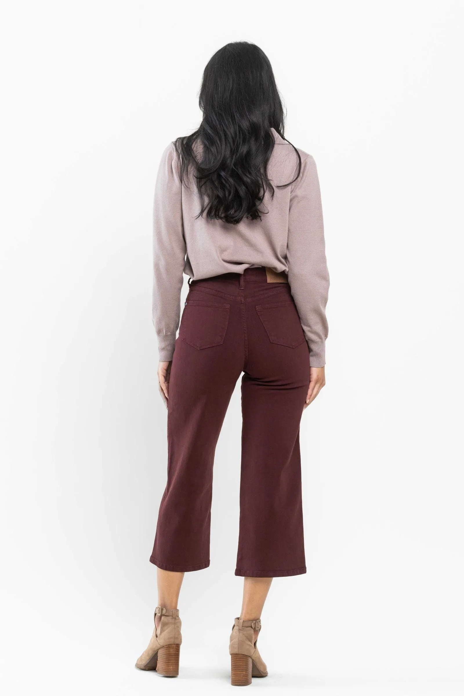 Chocolate Wide Crop Denim