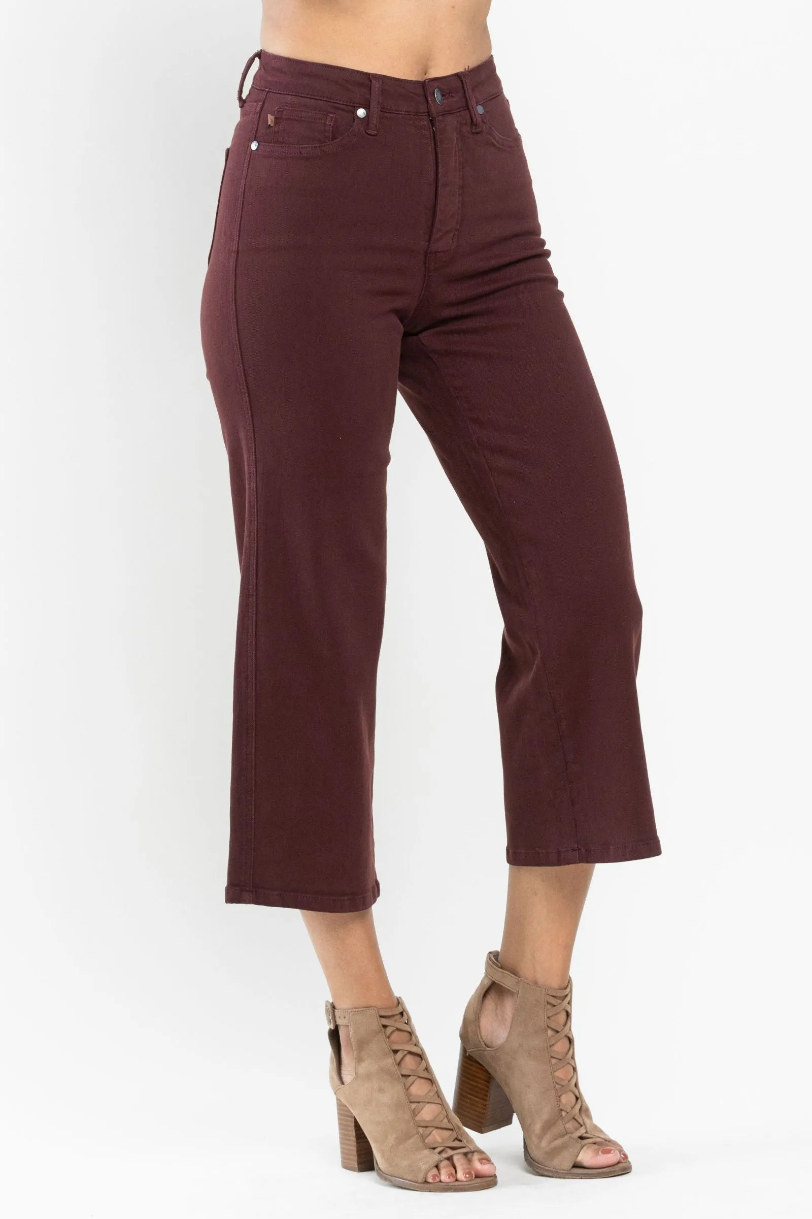 Chocolate Wide Crop Denim