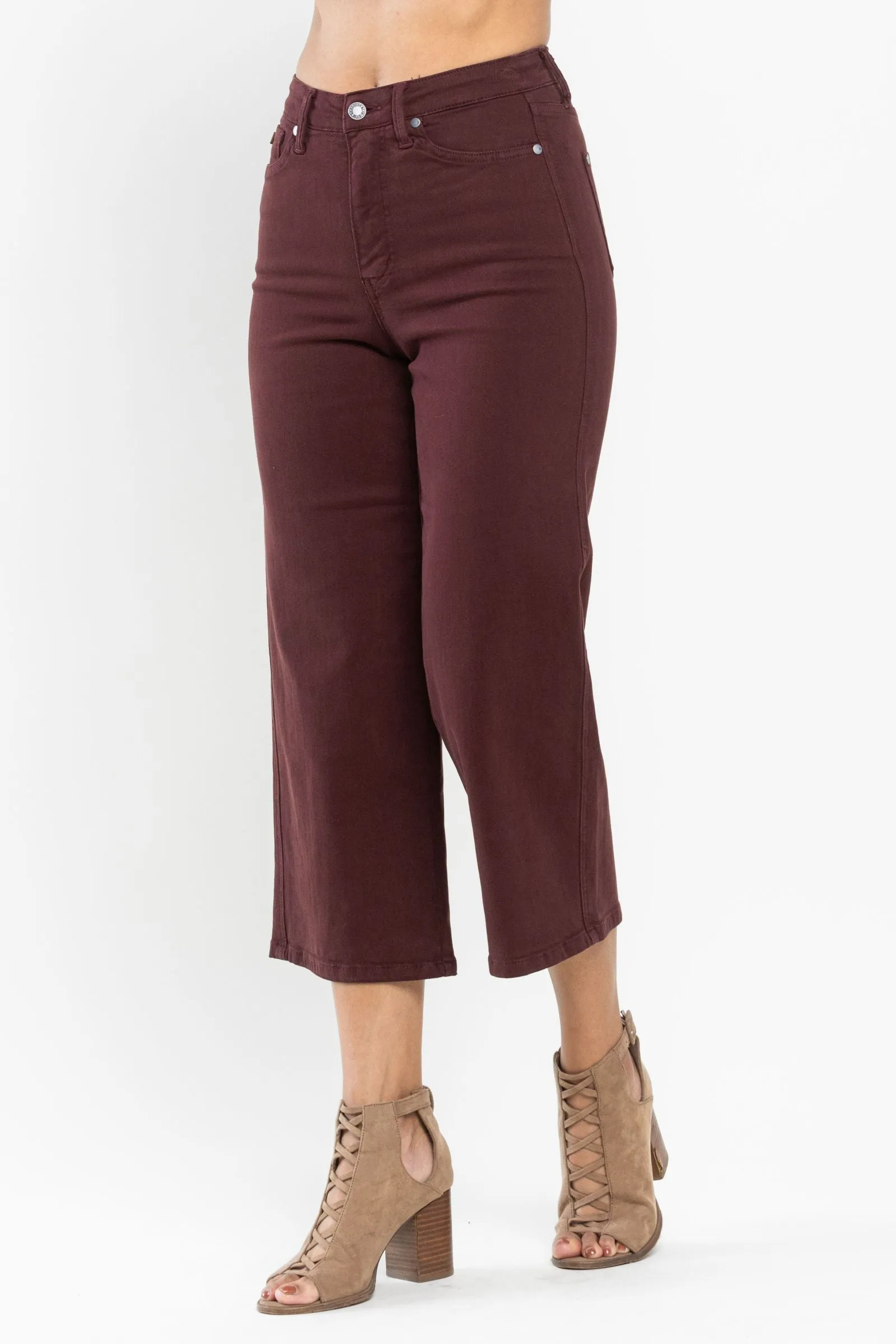 Chocolate Wide Crop Denim