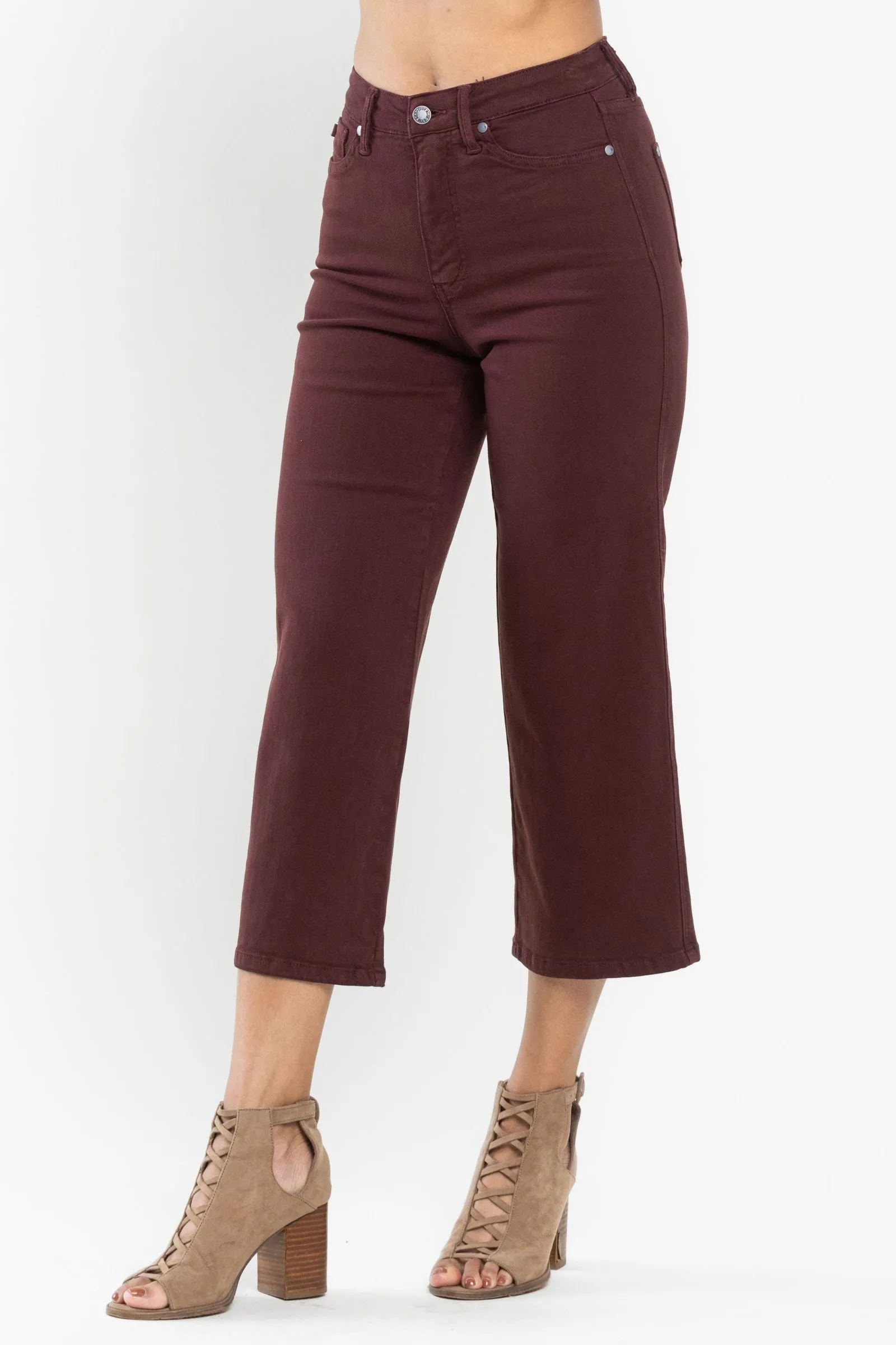 Chocolate Wide Crop Denim