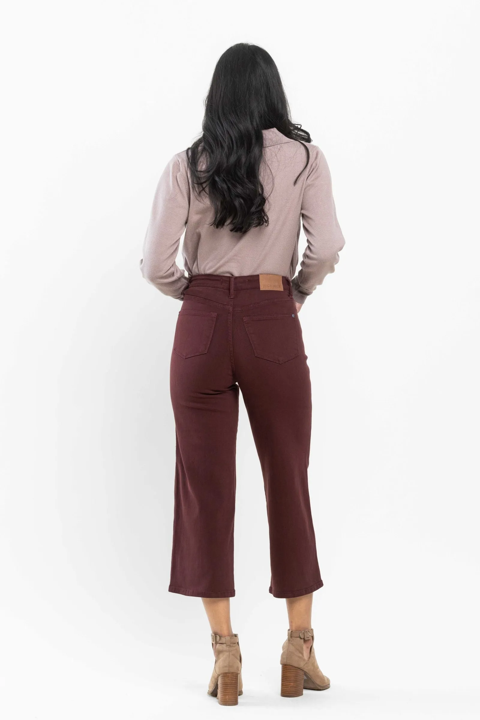 Chocolate Wide Crop Denim