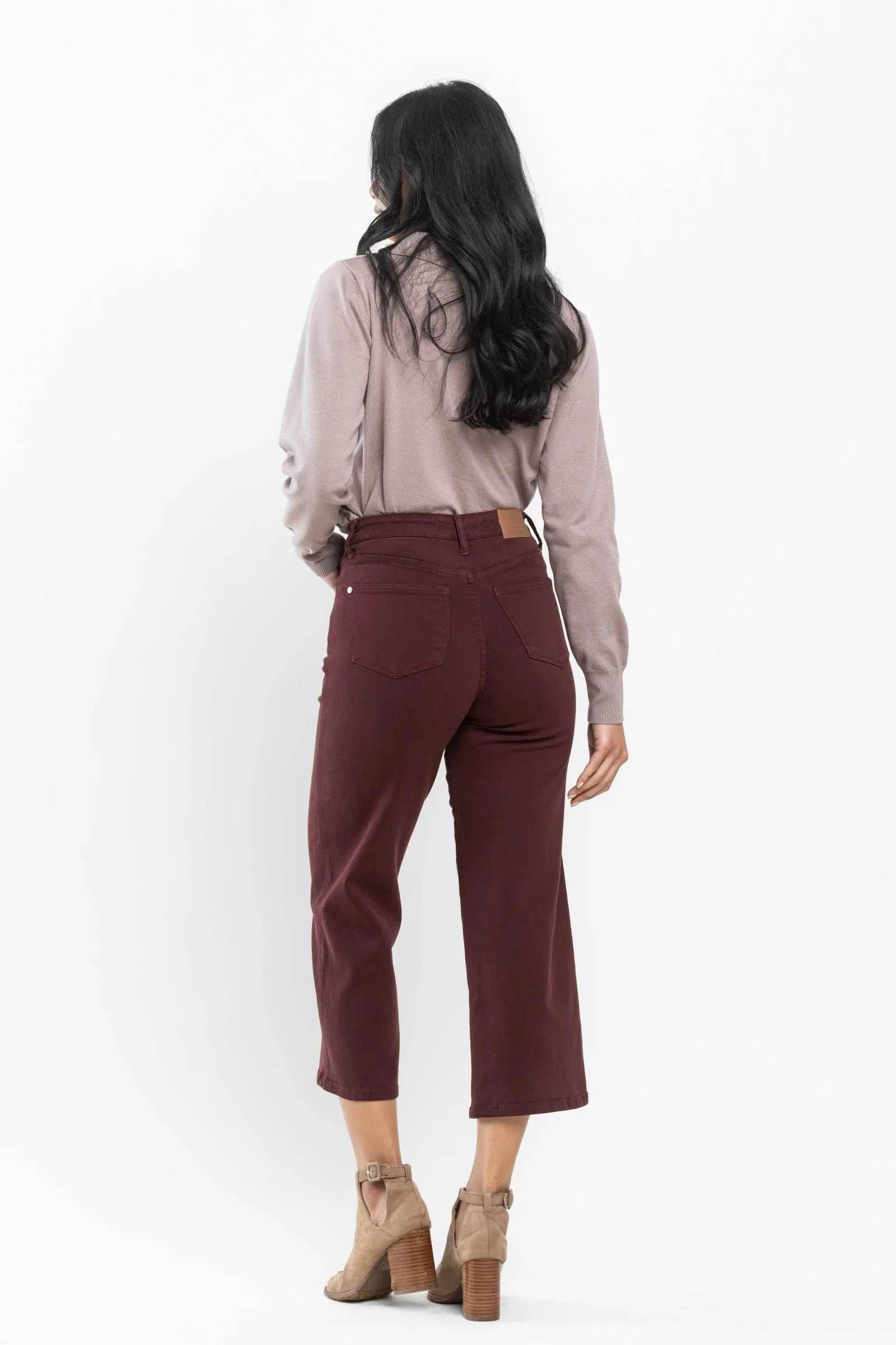 Chocolate Wide Crop Denim