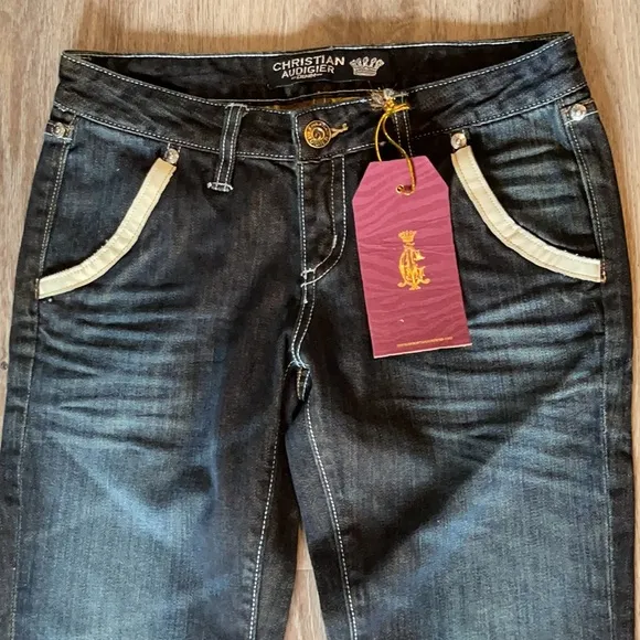 Christian Audigier Harrison Dagger Denim Jeans Size 26
