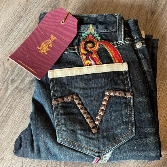 Christian Audigier Harrison Dagger Denim Jeans Size 26