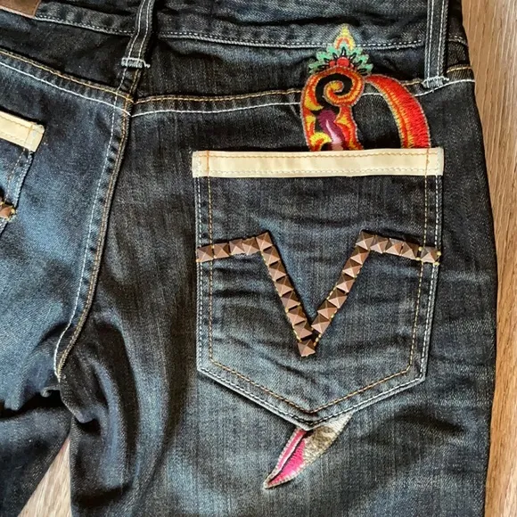 Christian Audigier Harrison Dagger Denim Jeans Size 26