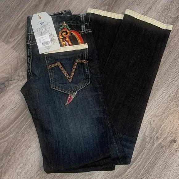 Christian Audigier Harrison Dagger Denim Jeans Size 26